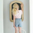 Olive Skort in Embroidered Denim by Soor Ploom - Last Ones In Stock - 6-8 Years