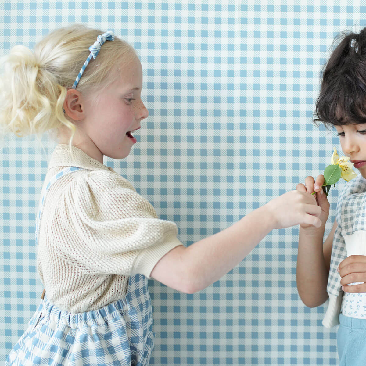 Oona Romper in Gingham Print Azul by Soor Ploom – Junior Edition