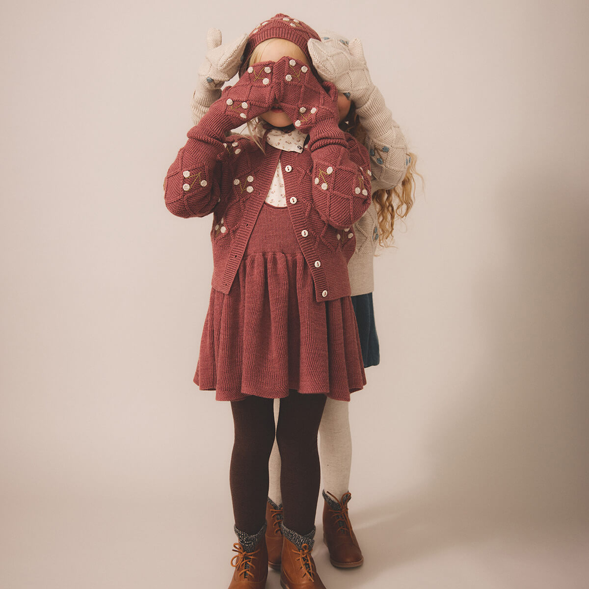Sage Pinafore in Cherry by Soor Ploom – Junior Edition