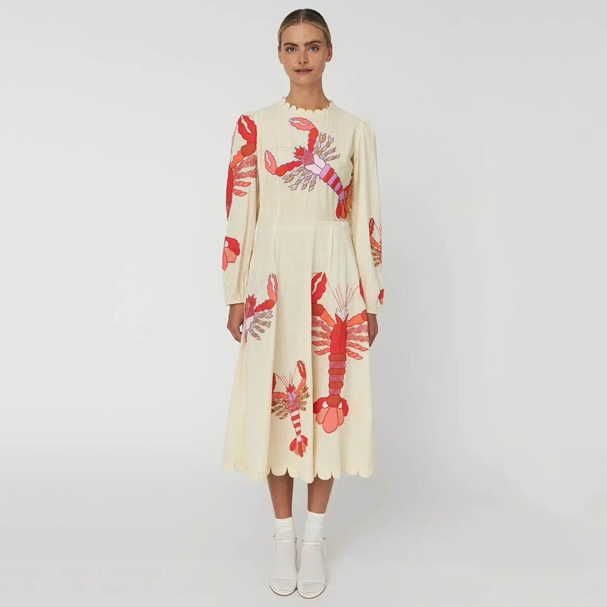 Women's Embroidered Midi Dress in Multicolour by Stella Nova Junior Edition Women's Embroidered Midi Dress in Multicolour by Stella Nova Junior Edition