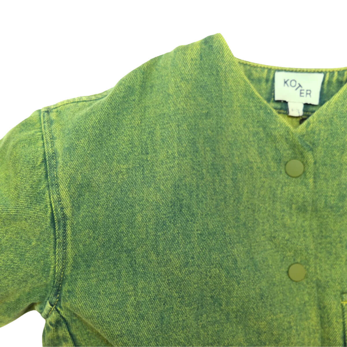 Artemis Overdye Denim Jacket in Acid Green by Studio Koter