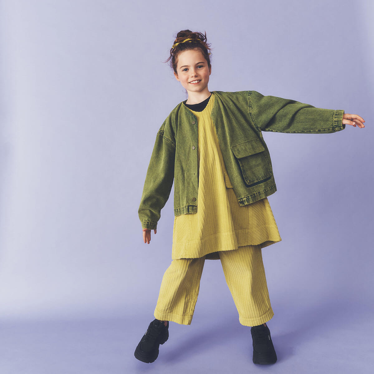 Artemis Overdye Denim Jacket in Acid Green by Studio Koter