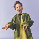 Artemis Overdye Denim Jacket in Acid Green by Studio Koter