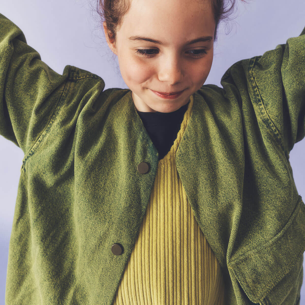 Artemis Overdye Denim Jacket in Acid Green by Studio Koter