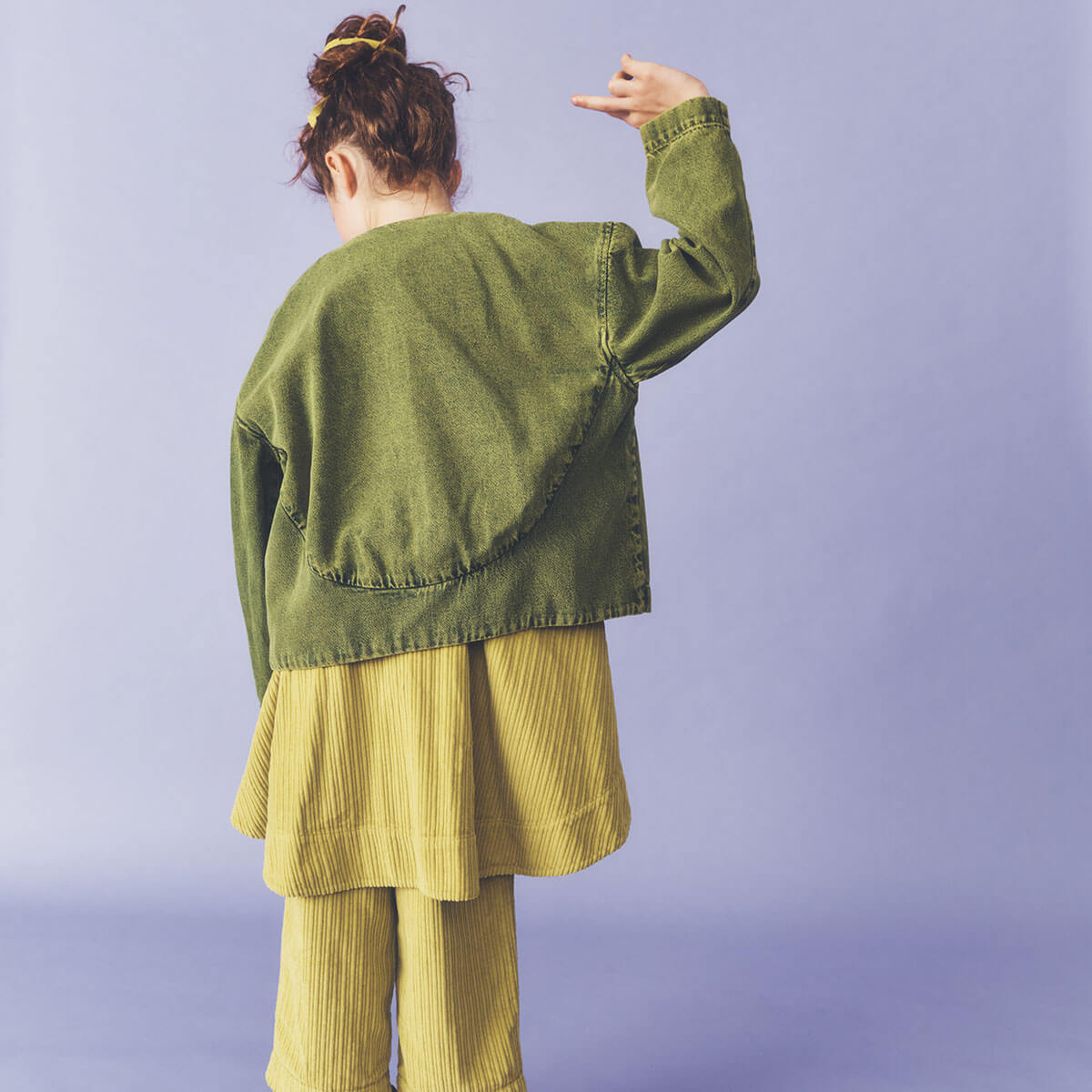 Artemis Overdye Denim Jacket in Acid Green by Studio Koter
