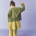 Artemis Overdye Denim Jacket in Acid Green by Studio Koter