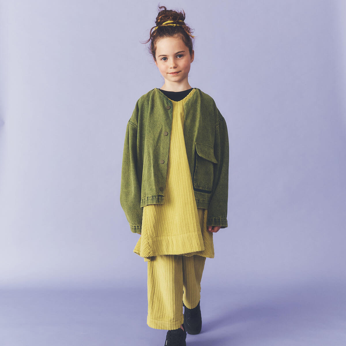 Artemis Overdye Denim Jacket in Acid Green by Studio Koter