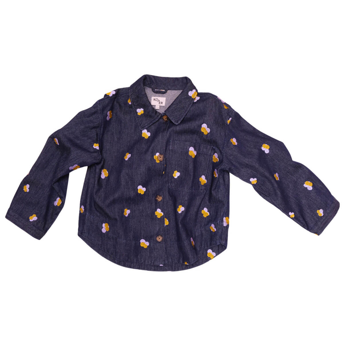 Jagger Embroidered Denim Overshirt by Studio Koter