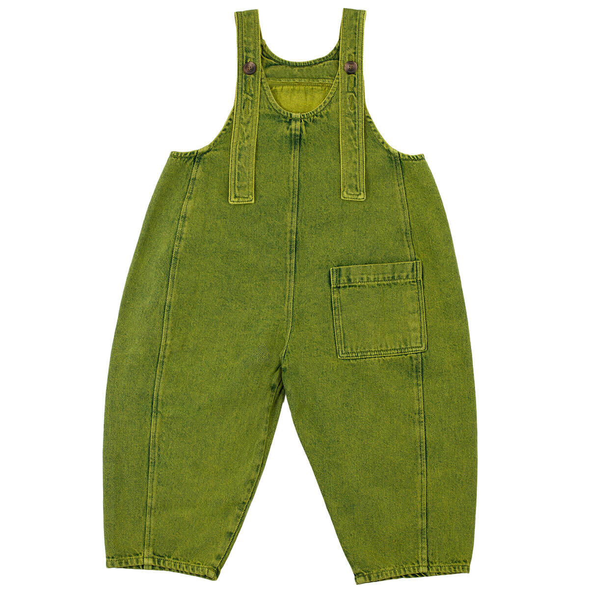 Kai Overdye Denim Dungarees in Acid Green by Studio Koter