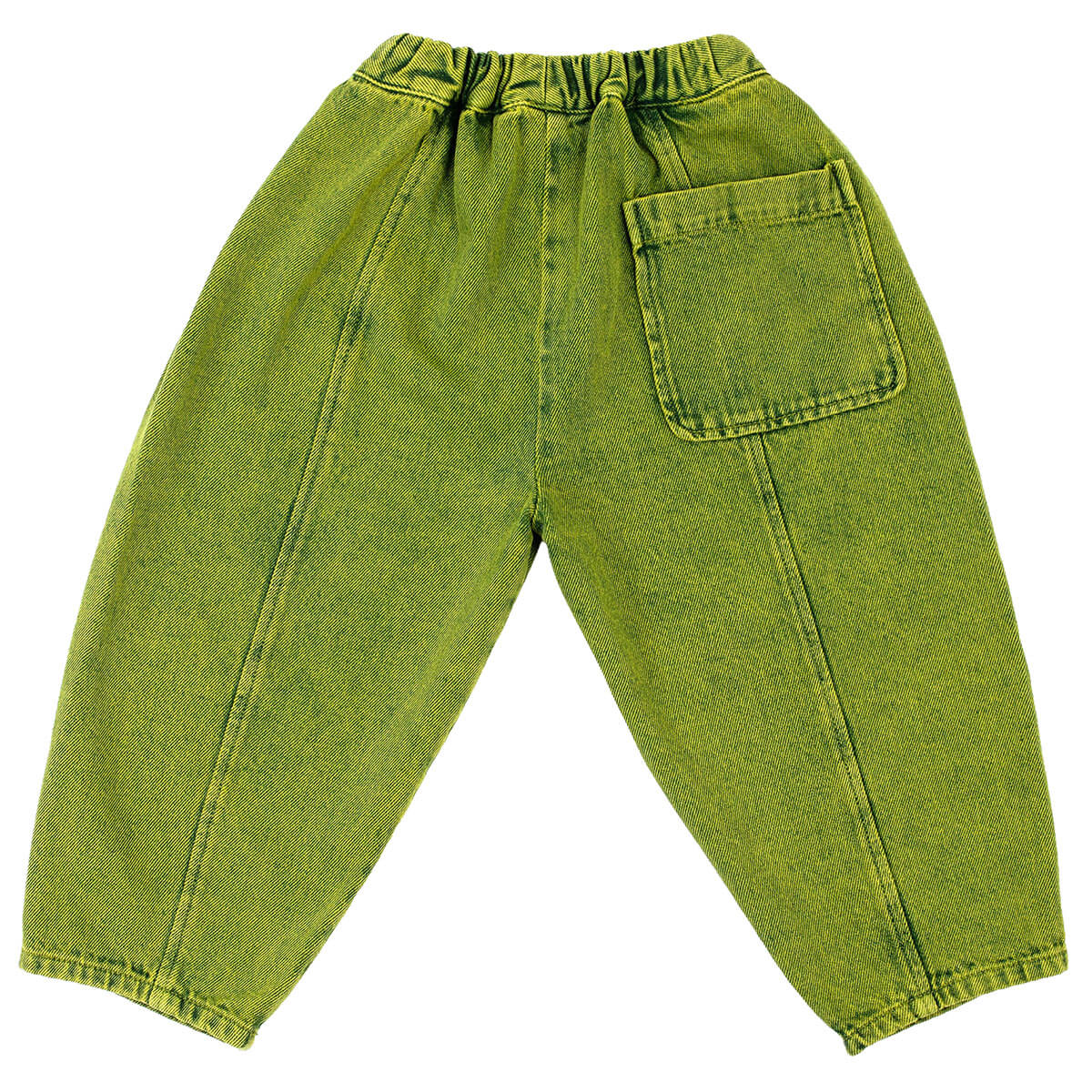 Manu Overdye Denim Trousers in Acid Green by Studio Koter
