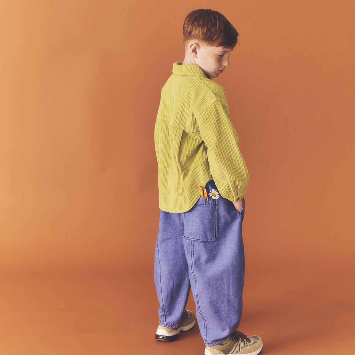Manu Overdye Denim Trousers in Lilac by Studio Koter