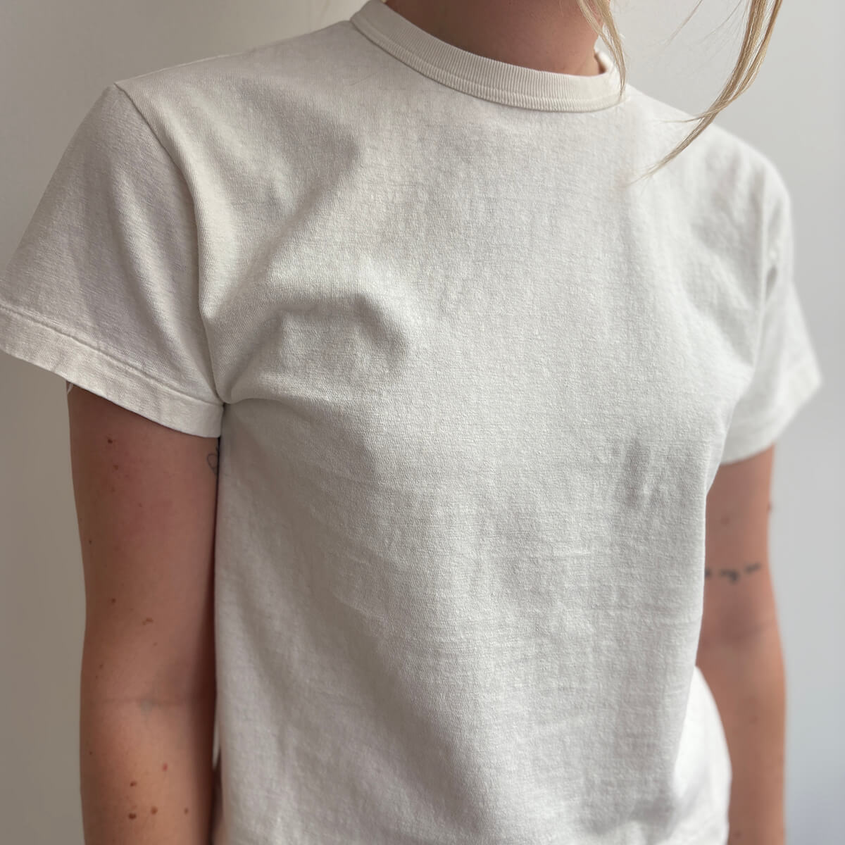 Hi-Aka Pigment Dyed Short Sleeved T-Shirt in Blanc De Blanc by Sunray Spirit
