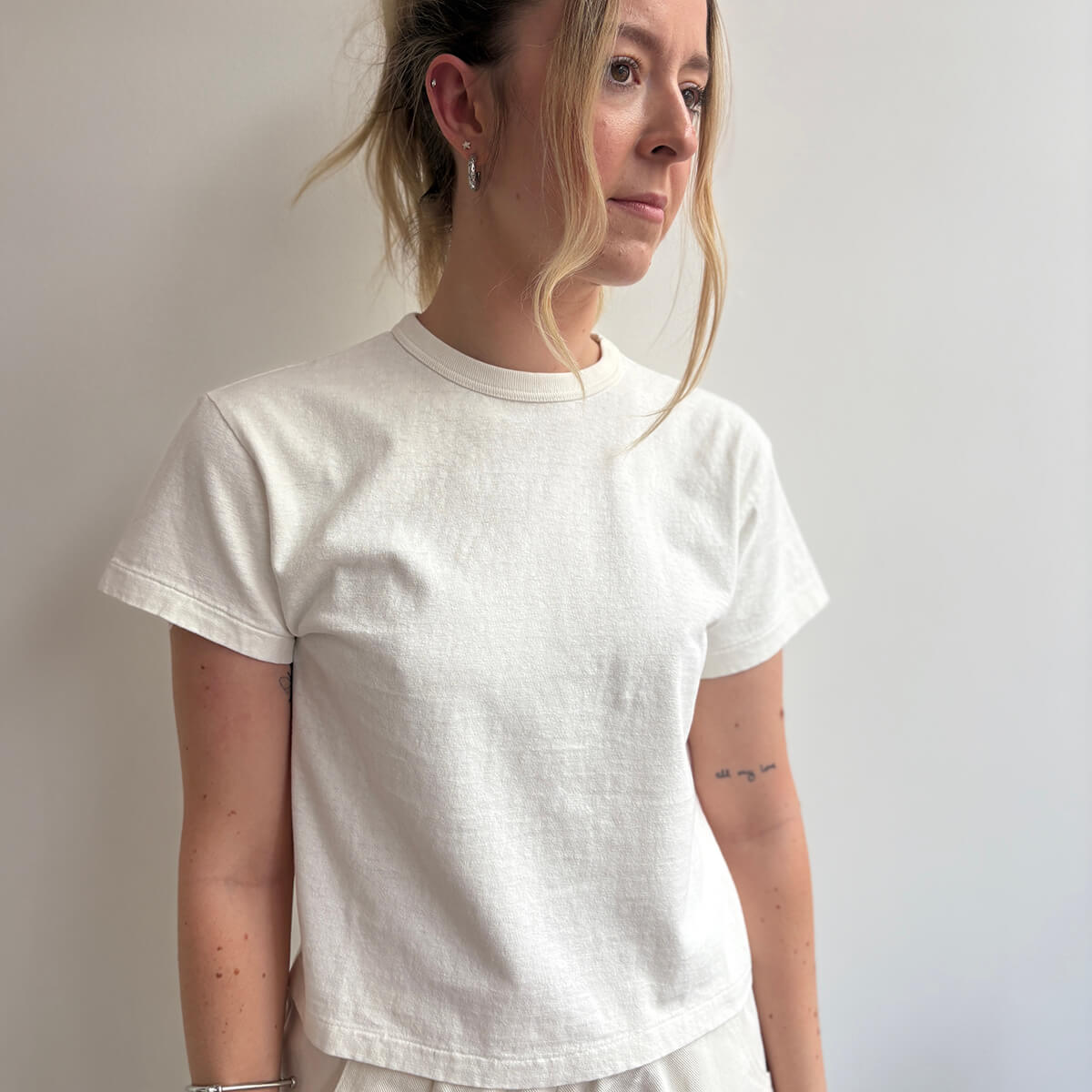 Hi-Aka Pigment Dyed Short Sleeved T-Shirt in Blanc De Blanc by Sunray Spirit