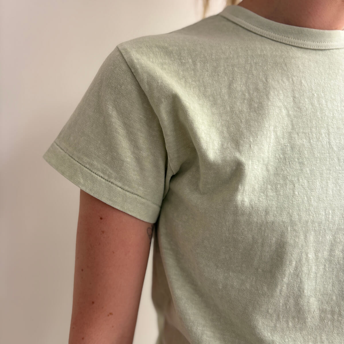Hi-Aka Pigment Dyed Short Sleeved T-Shirt in Seafoam by Sunray Spirit