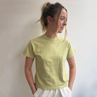 Hi-Aka Pigment Dyed Short Sleeved T-Shirt in Winter Pear by Sunray Spirit