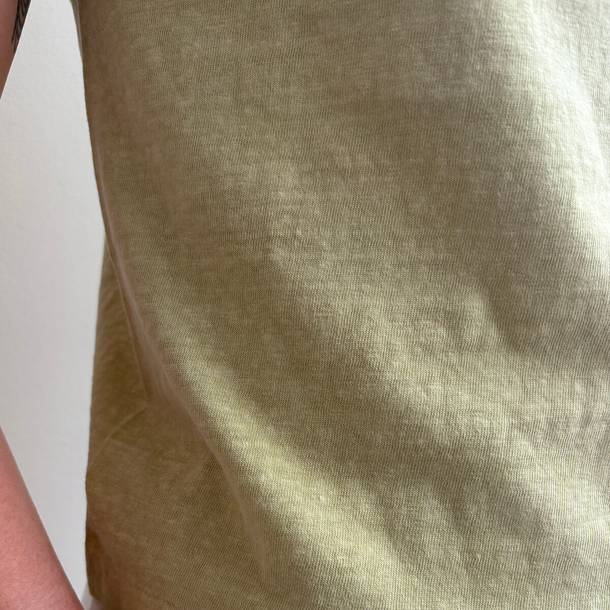 Hi-Aka Pigment Dyed Short Sleeved T-Shirt in Winter Pear by Sunray Spirit