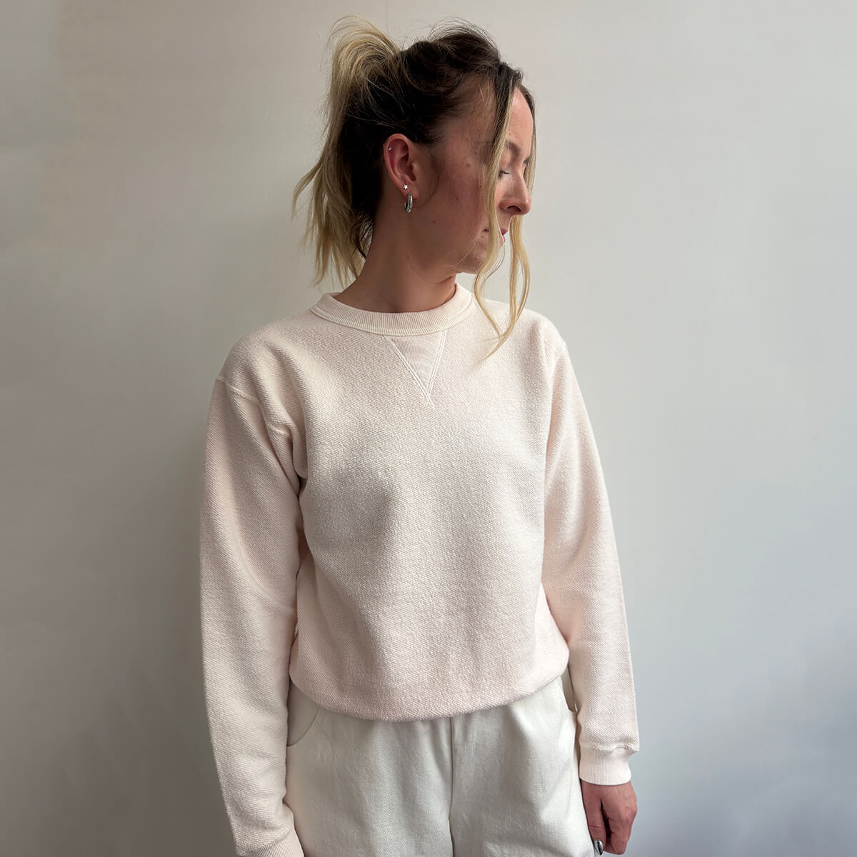 Hina Pigment Dyed Reverse Fleece Sweatshirt in Delicacy by Sunray Spirit