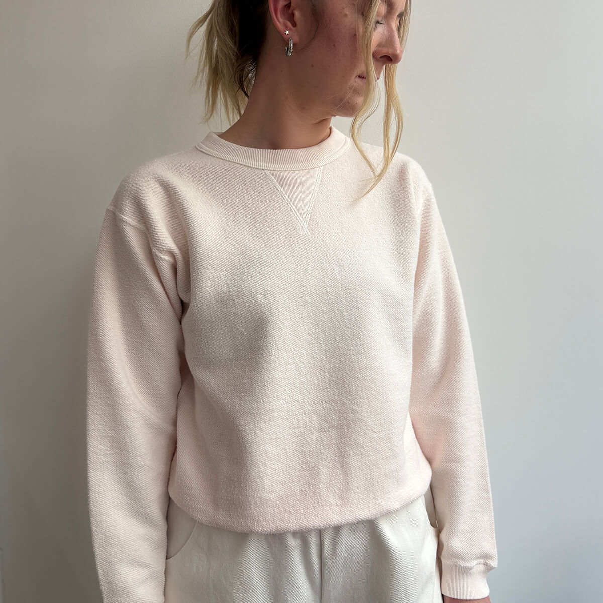 Hina Pigment Dyed Reverse Fleece Sweatshirt in Delicacy by Sunray Spirit