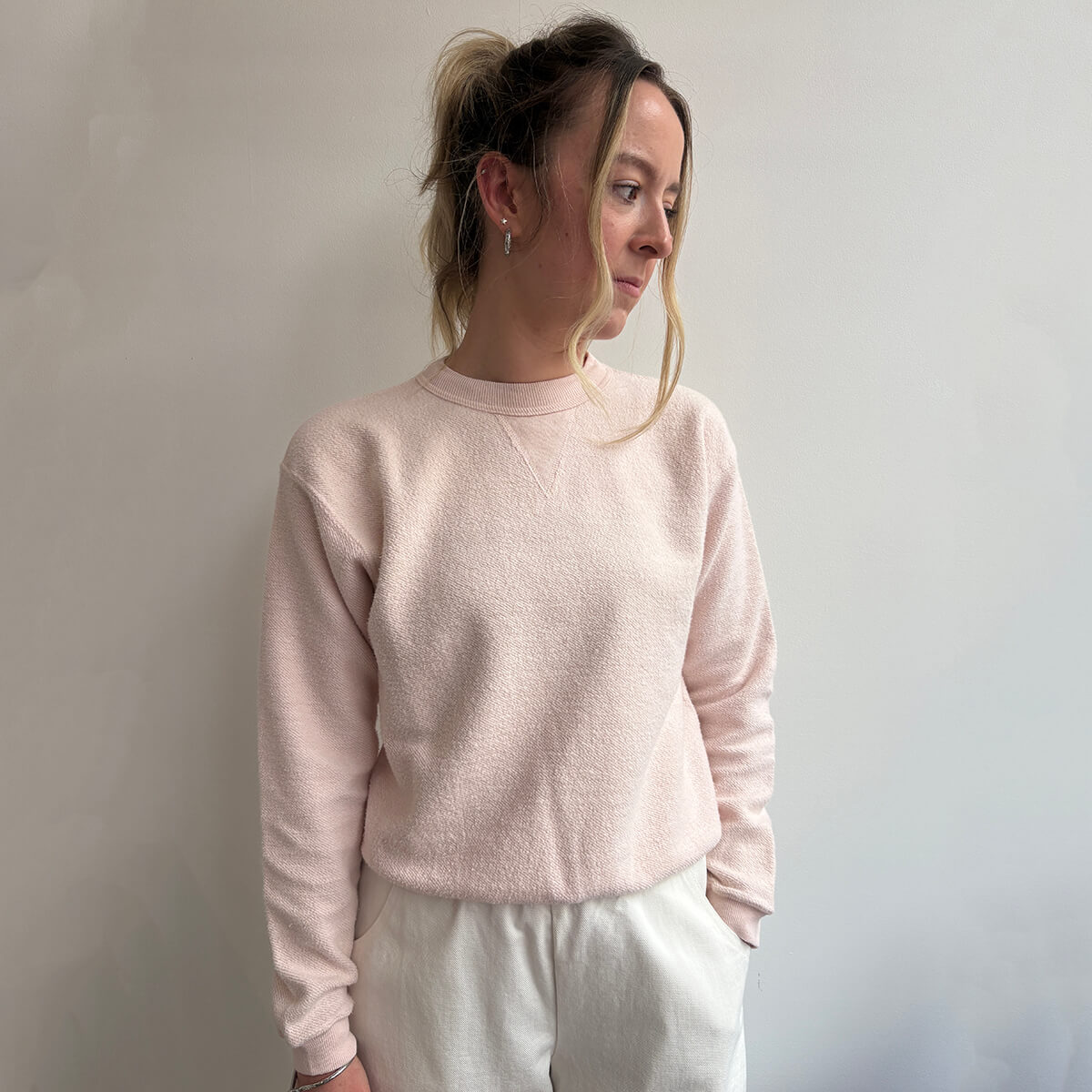 Hina Reverse Fleece Sweatshirt in Mauve Chalk by Sunray Spirit