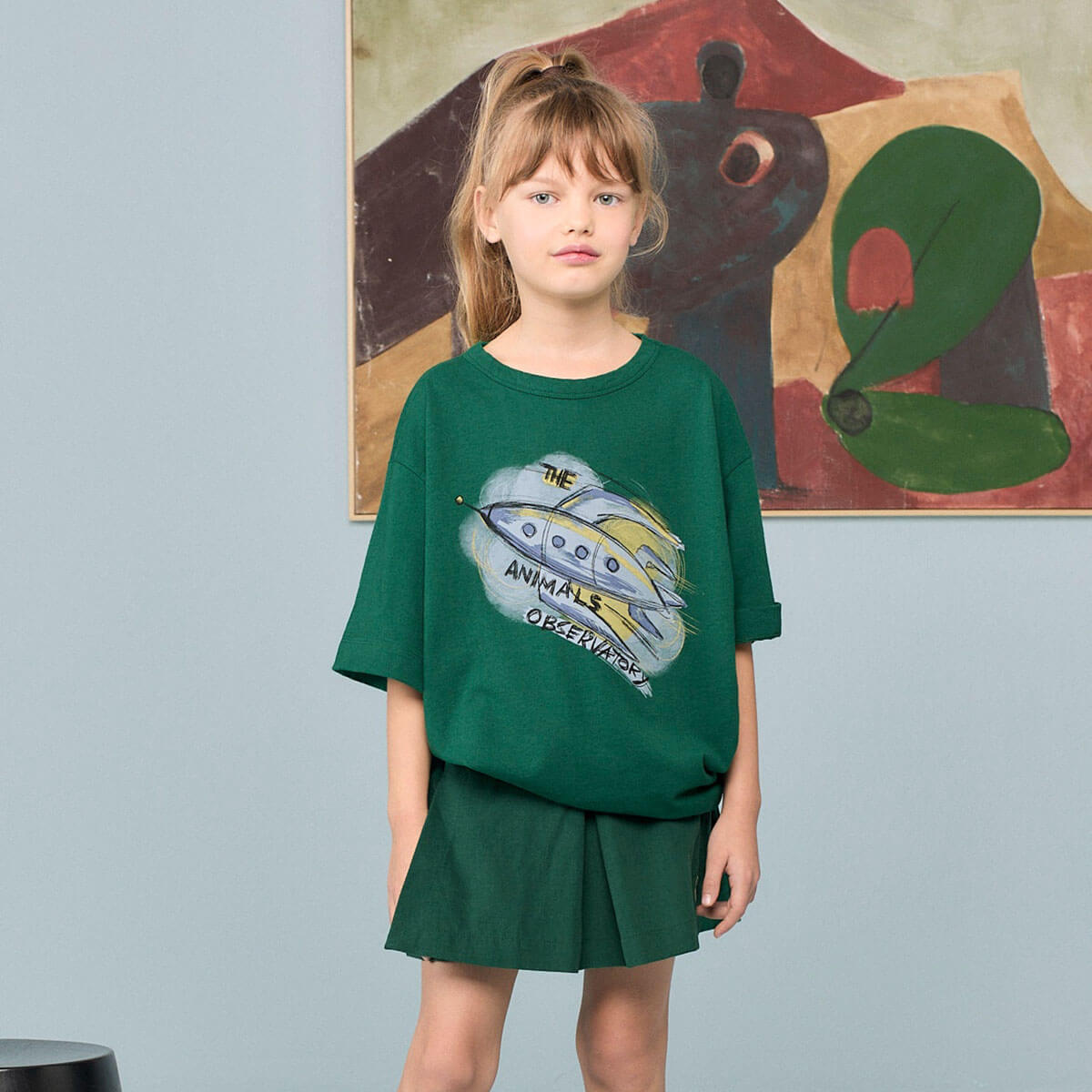 Collie Kid T-Shirt in Dark Green by The Animals Observatory