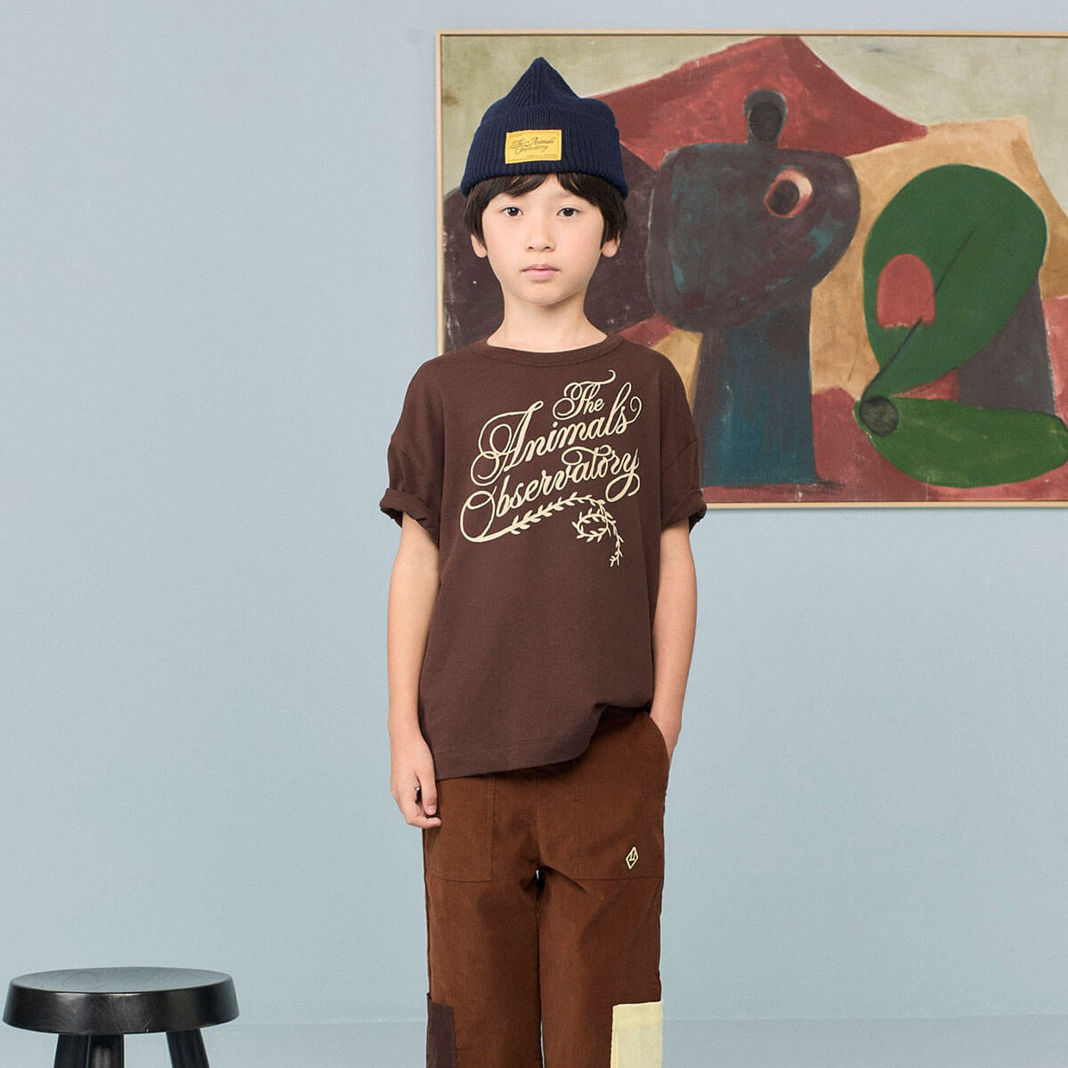Dunker Kid T-Shirt in Dark Brown by The Animals Observatory