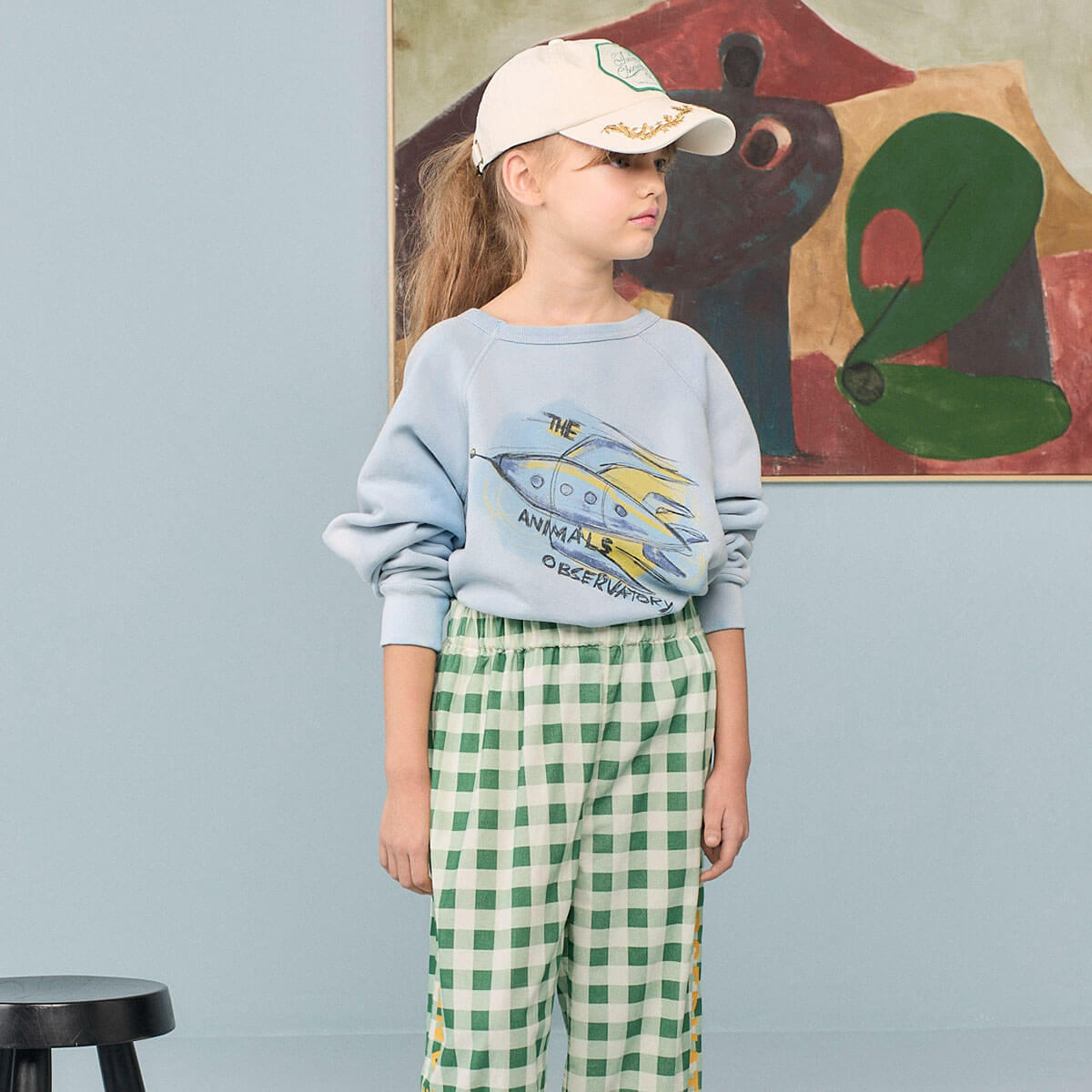 Shark Warm Kid Sweatshirt in Dusty Blue by The Animals Observatory