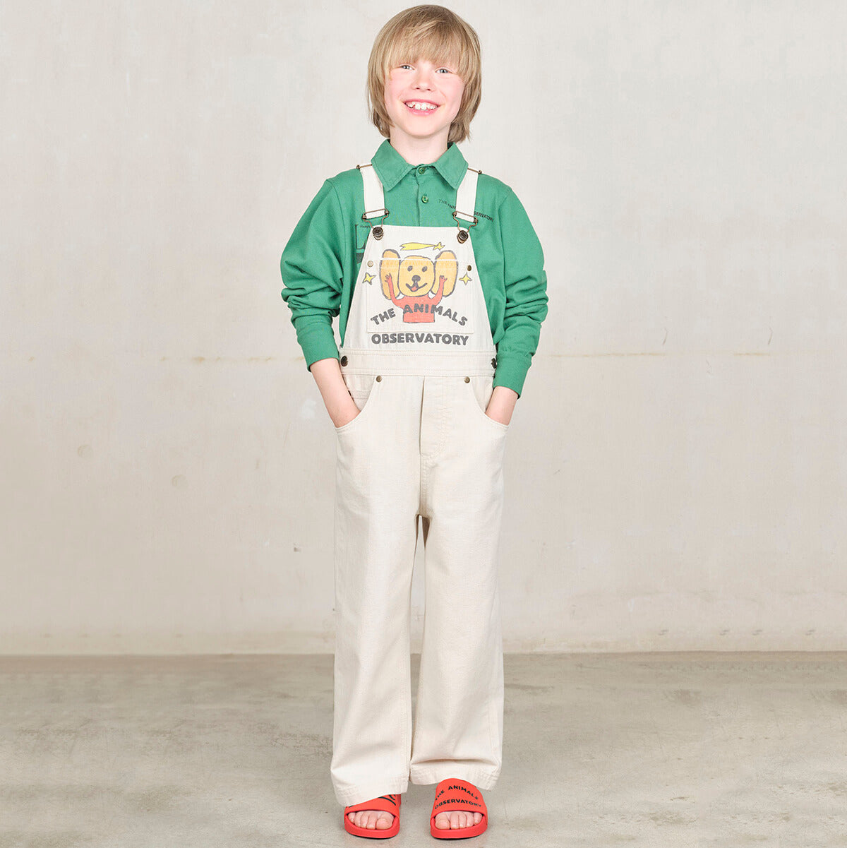 THE ANIMALS OBSERVATORY オーバーオール 18 Mule Kids Dungarees in Raw White by The Animals Observatory - 6 Years