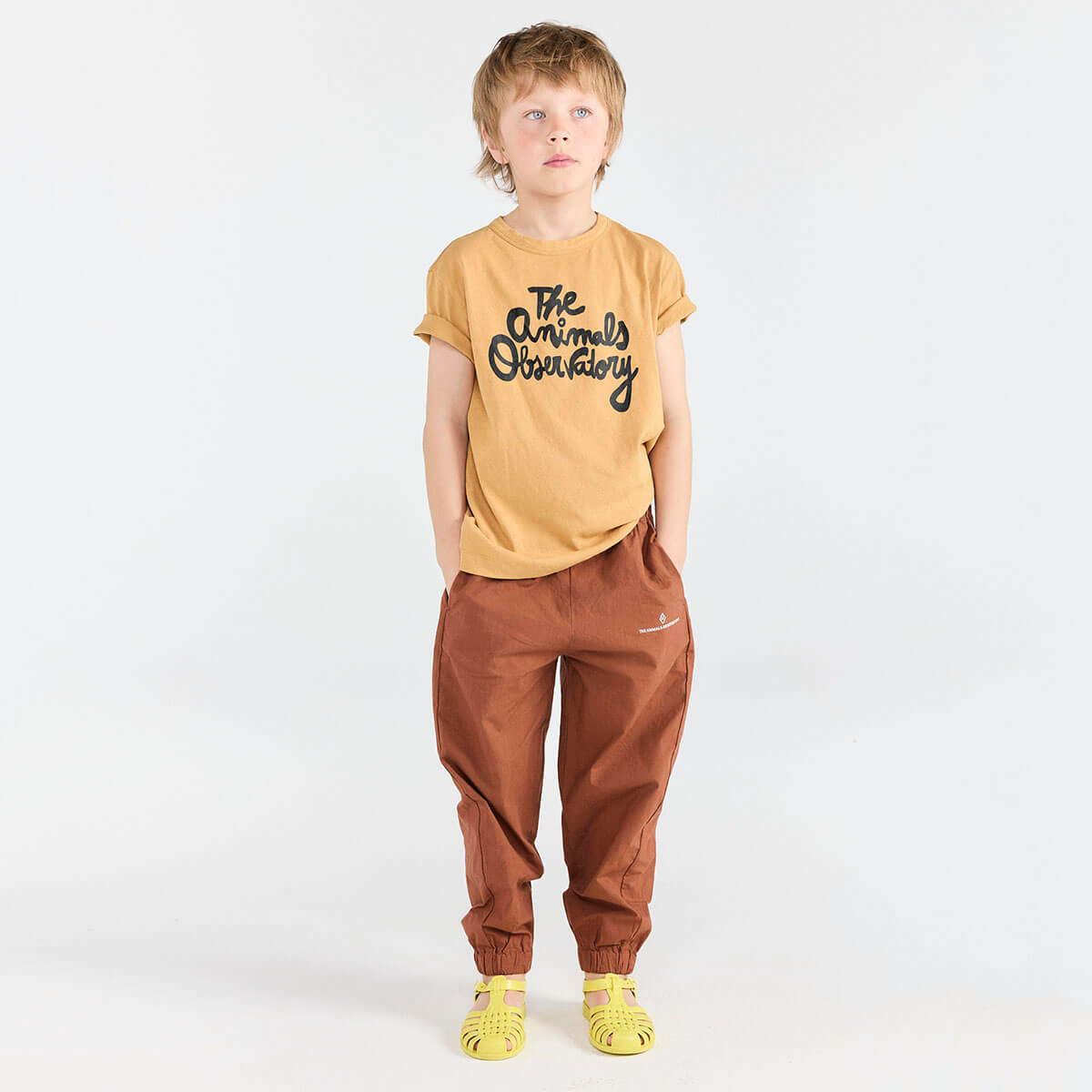 THE ANIMALS OBSERVATORY チュールトップス　4y Kids' Rooster Kid T-Shirt in Camel by The Animals Observatory