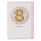 Age 8 Badge Greetings Card in Betsy Ann Liberty Print by The Charming Press