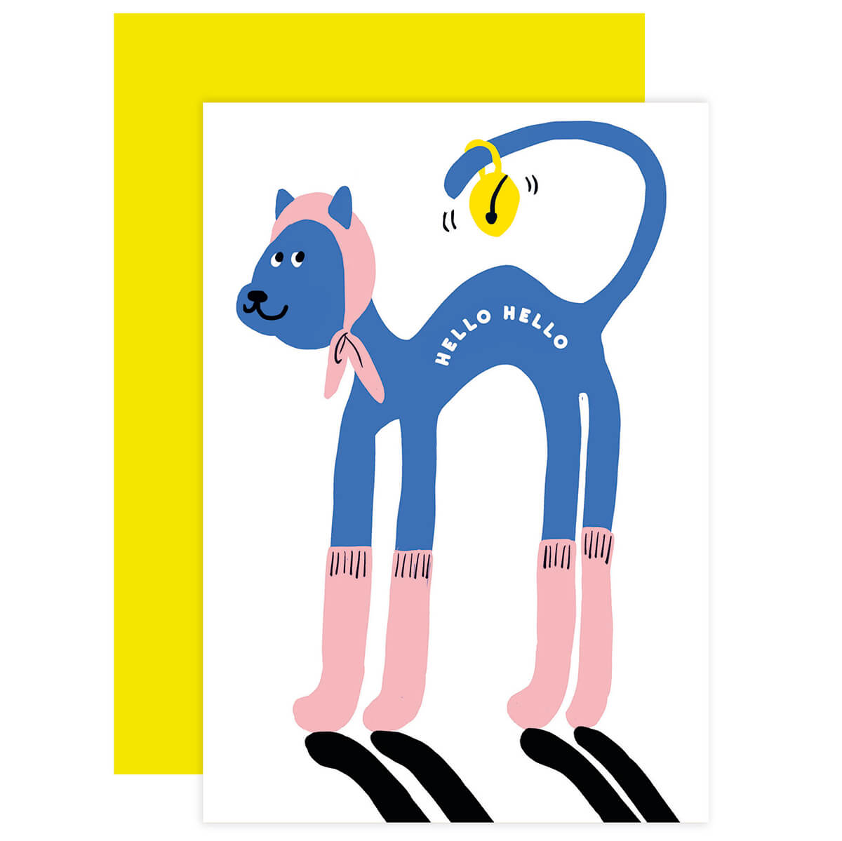 Hello Hello Cat Greetings Card by The Design Dealership – Junior Edition