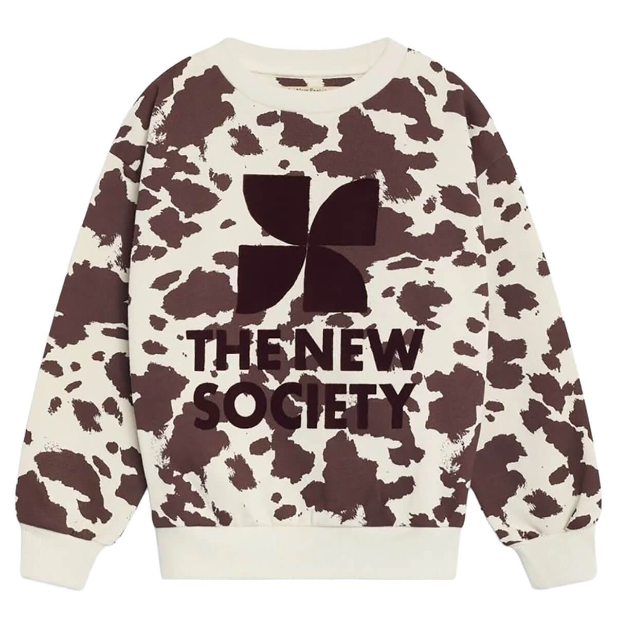 TNS Logo Sweatshirt in Cow Print by The New Society