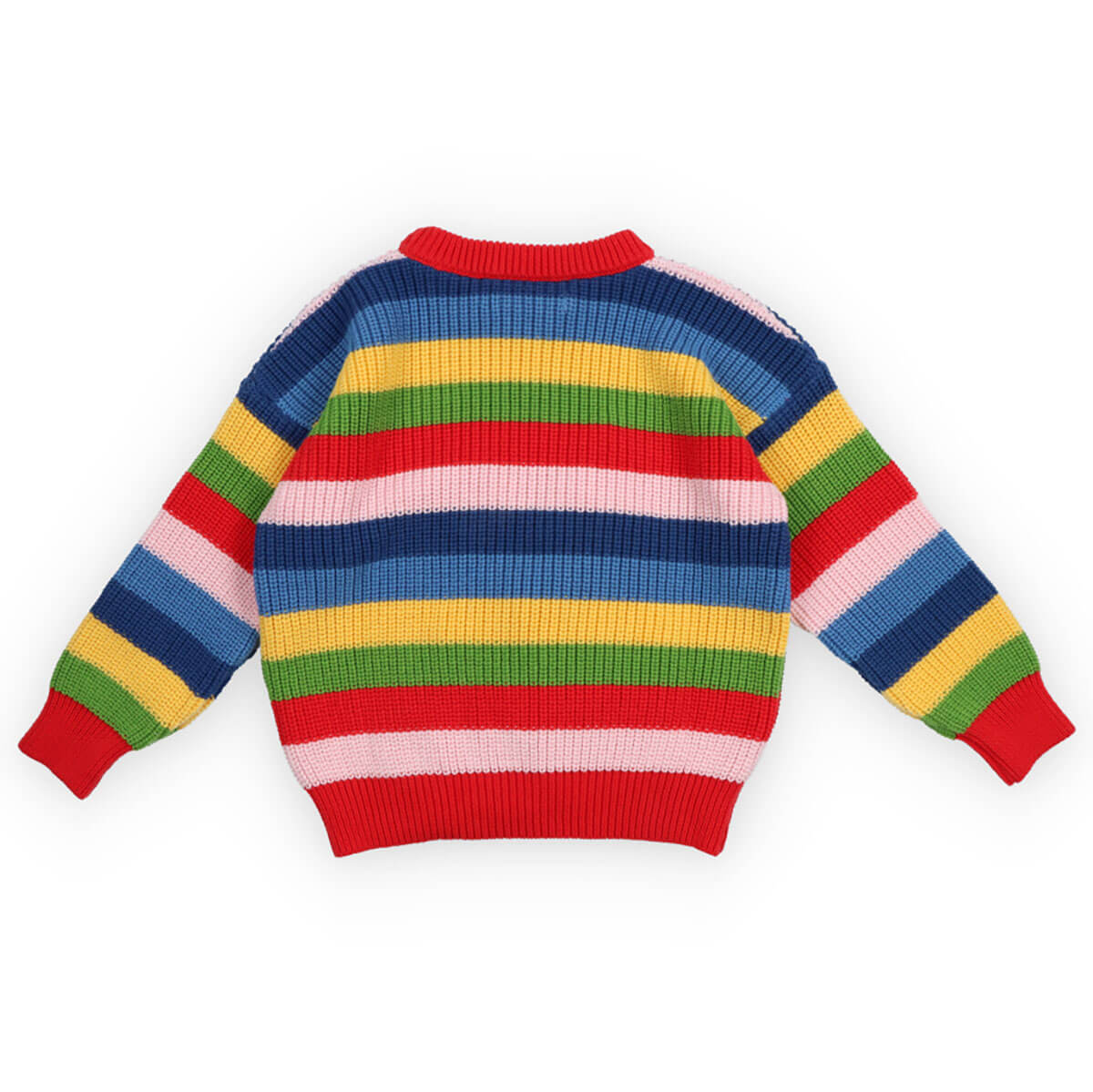 Canela Jumper in Tulip Red Multicolour Stripes by The New Society