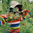 Canela Jumper in Tulip Red Multicolour Stripes by The New Society