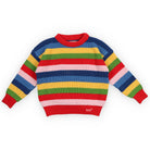 Canela Jumper in Tulip Red Multicolour Stripes by The New Society
