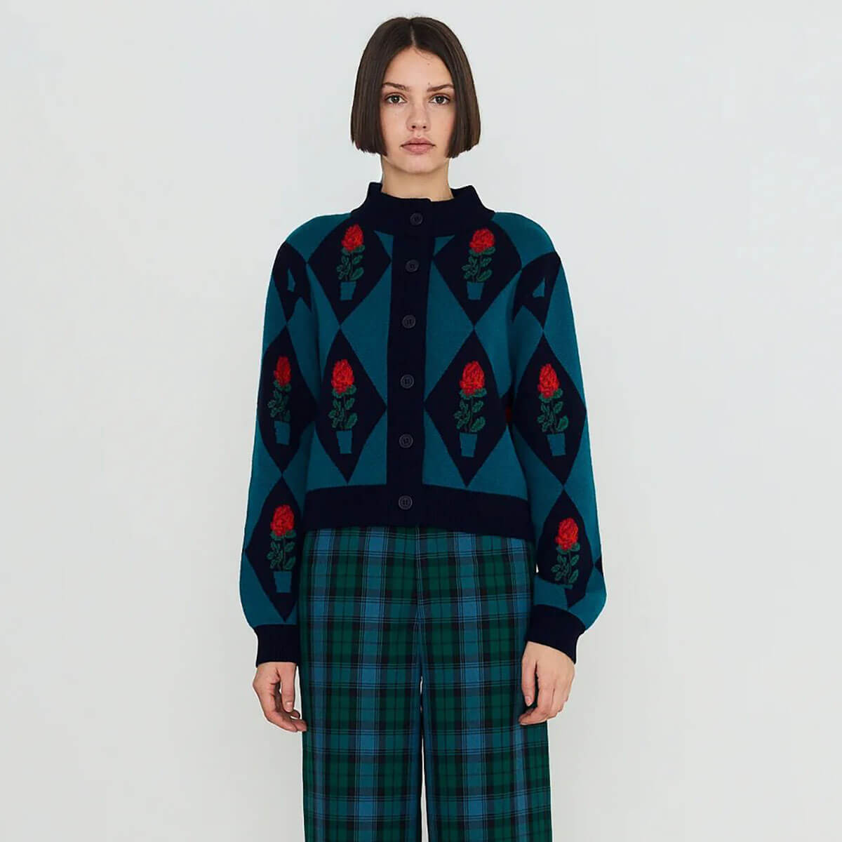 Belen Diamond Flowers Cardigan by The Tiny Big Sister