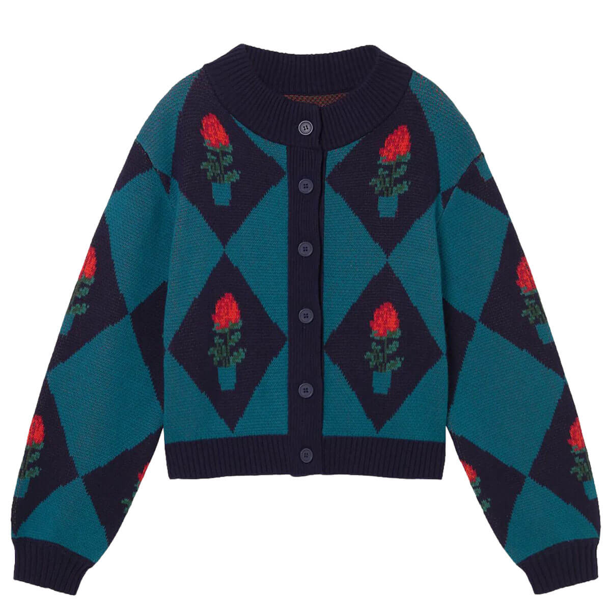 Belen Diamond Flowers Cardigan by The Tiny Big Sister