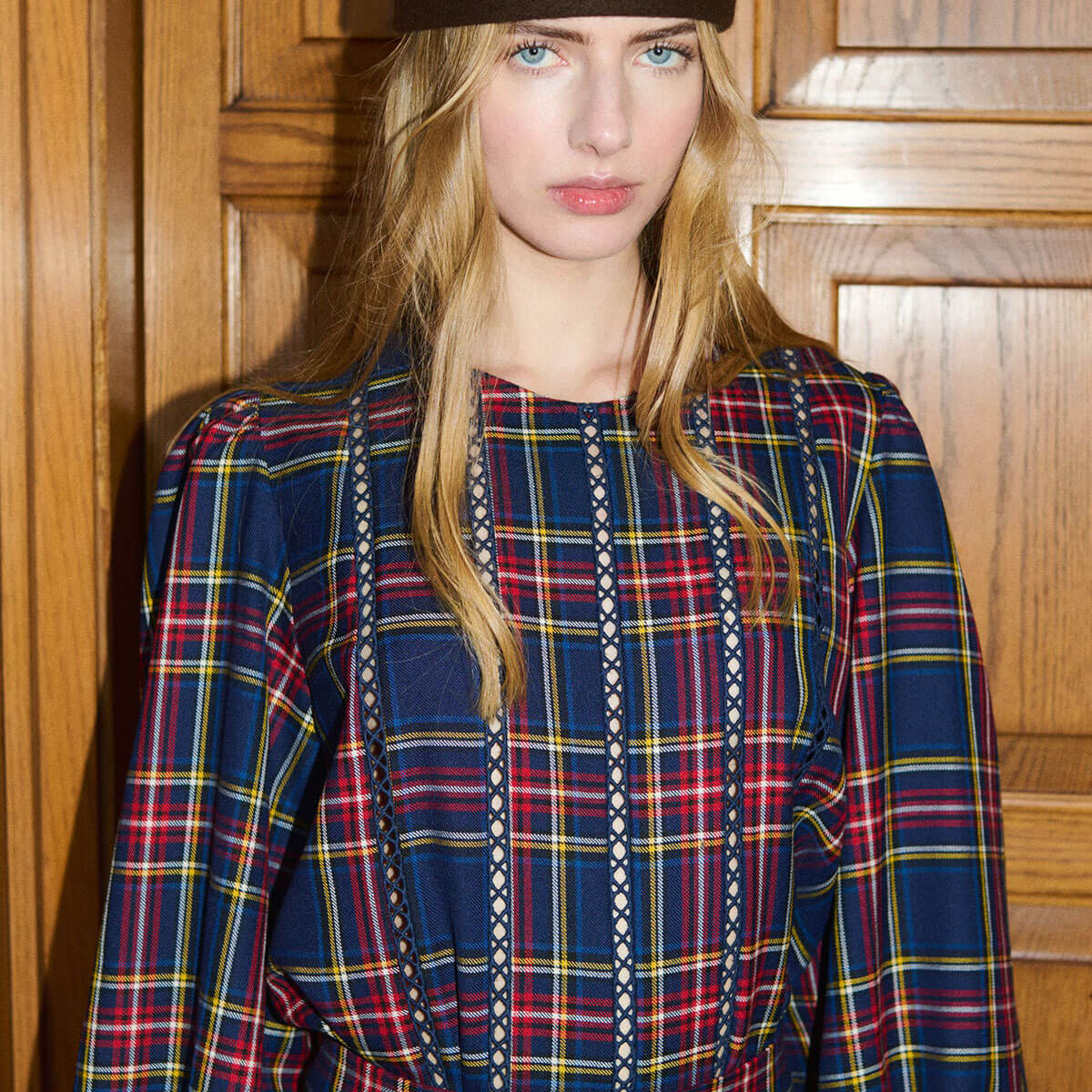 Check Puff Sleeves Blouse by The Tiny Big Sister