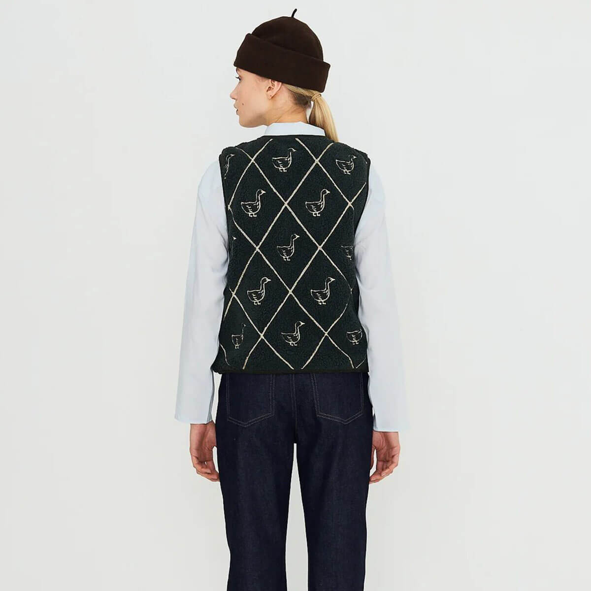 Diamond Geese Sherpa Vest by The Tiny Big Sister