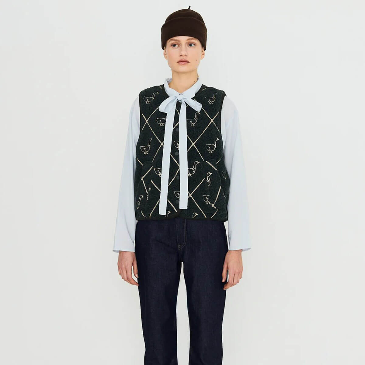 Diamond Geese Sherpa Vest by The Tiny Big Sister