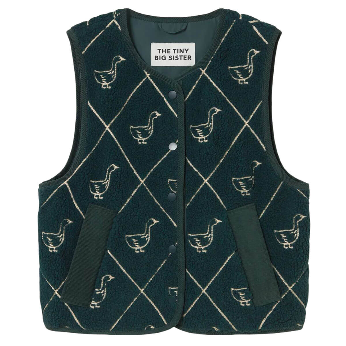 Diamond Geese Sherpa Vest by The Tiny Big Sister