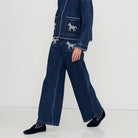 Embroidered Horses Denim Pants by The Tiny Big Sister
