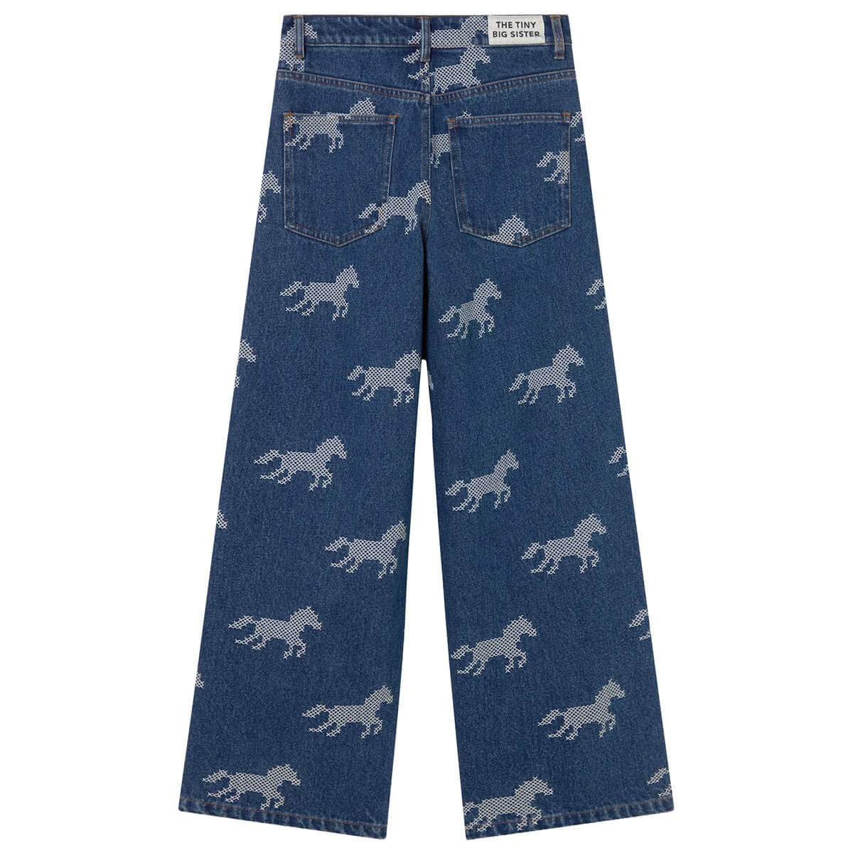 Horses Embroidery Berta Denim Pants by The Tiny Big Sister