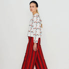 Roses Grid Sailor Neck Blouse by The Tiny Big Sister