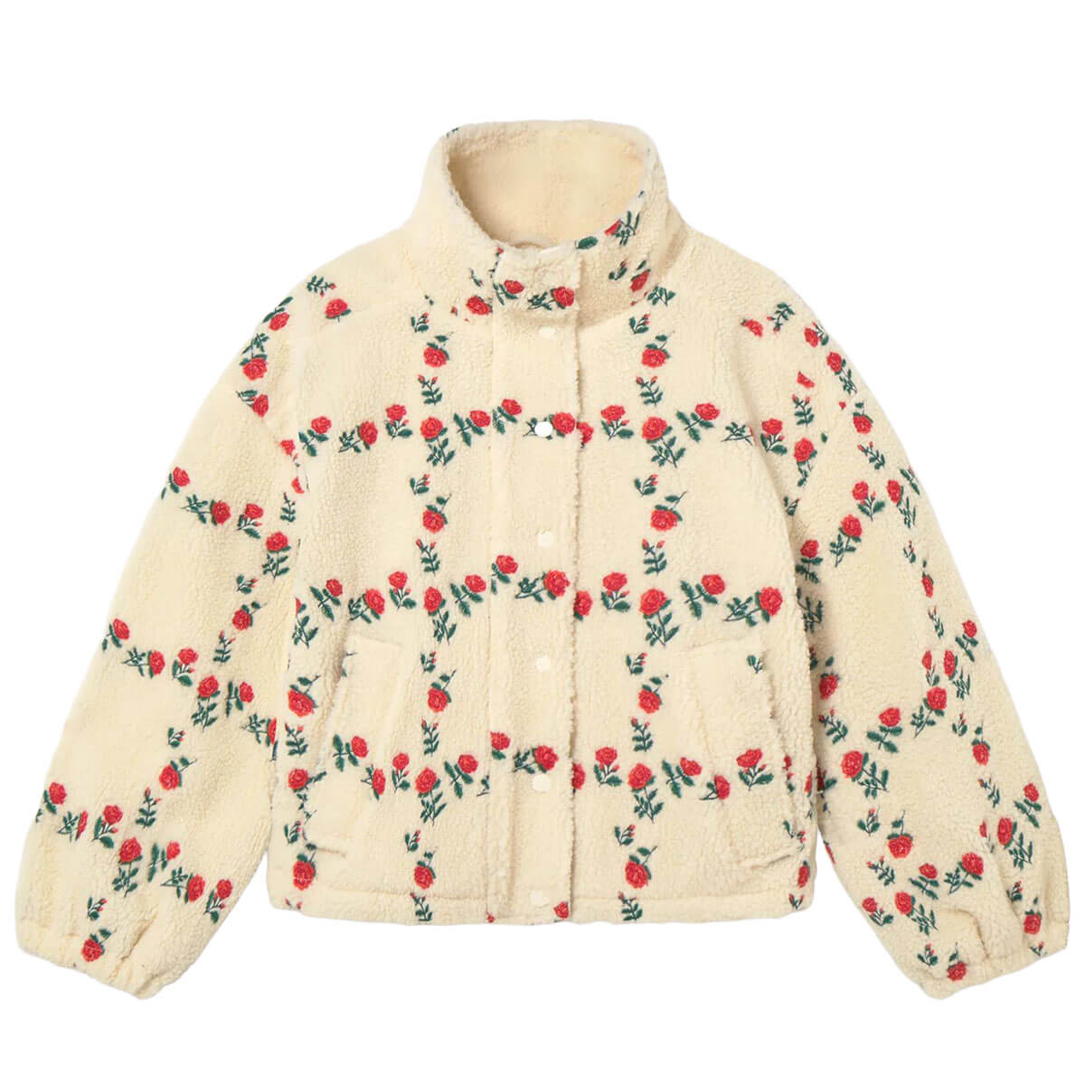 Roses Grid Sherpa Jacket by The Tiny Big Sister