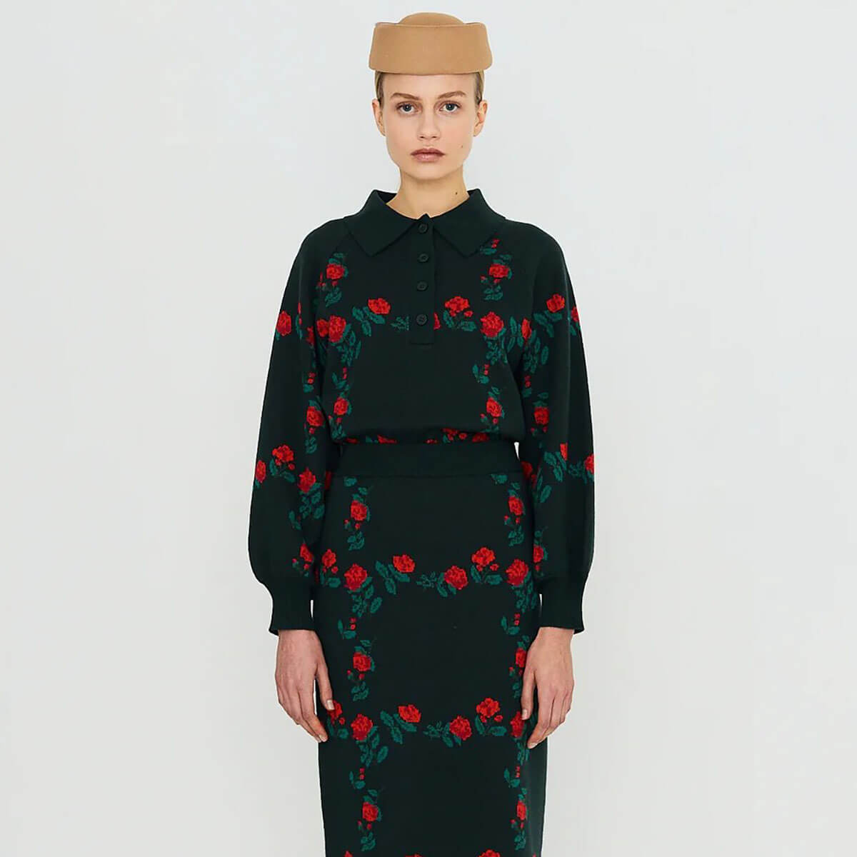 Roses Polo Sweater in Ink by The Tiny Big Sister