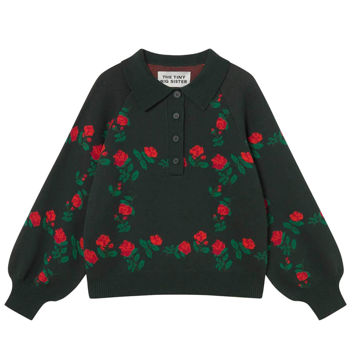 Roses Polo Sweater in Ink by The Tiny Big Sister