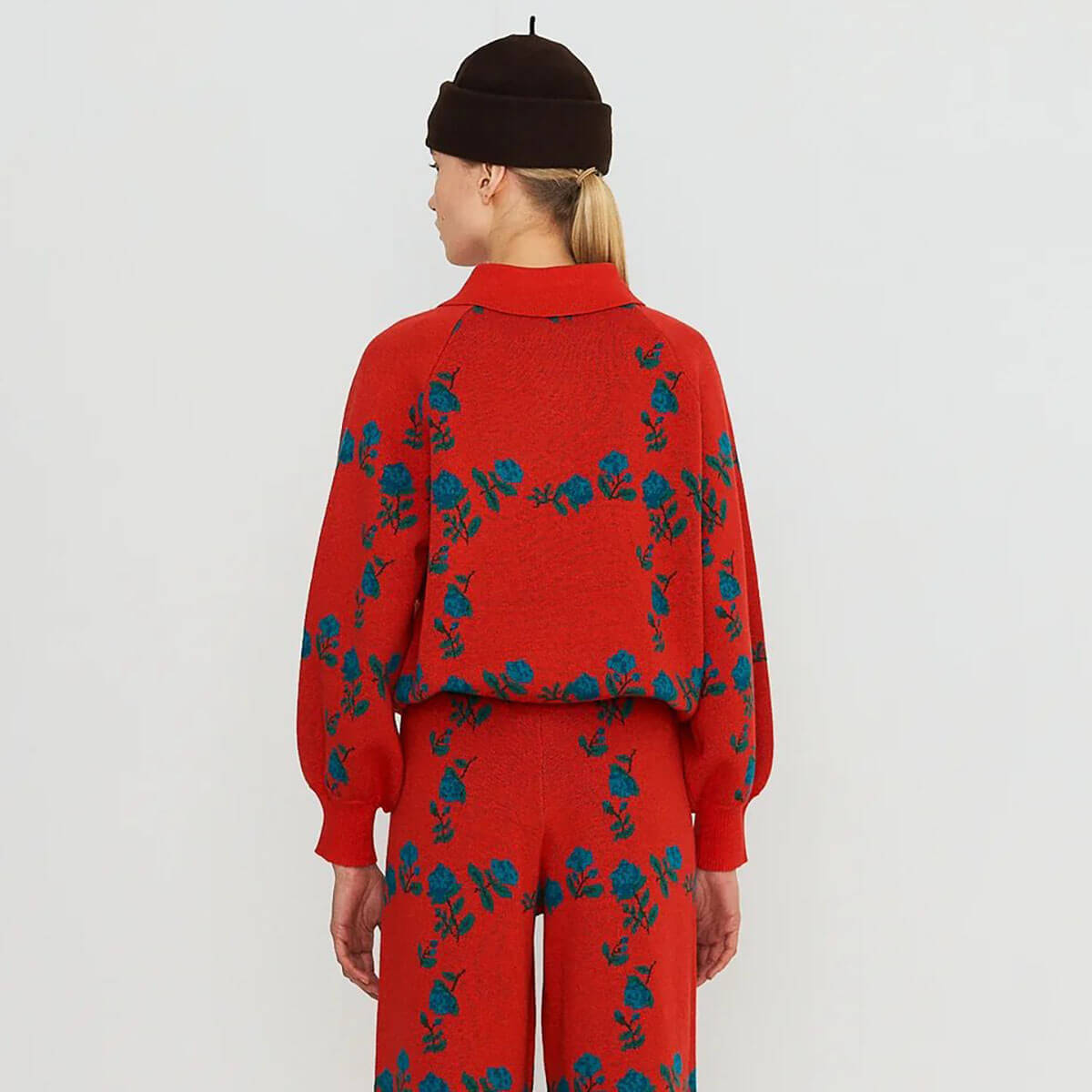 Roses Polo Sweater in Red by The Tiny Big Sister