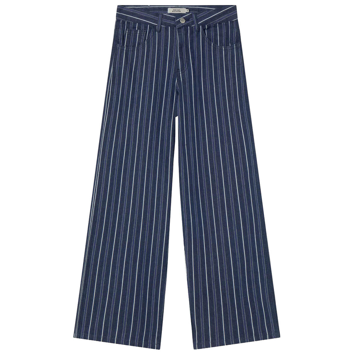 Striped Berta Long Denim Pants in Dark Wash by The Tiny Big Sister