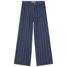 Striped Berta Long Denim Pants in Dark Wash by The Tiny Big Sister