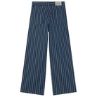 Striped Berta Long Denim Pants in Medium Wash by The Tiny Big Sister
